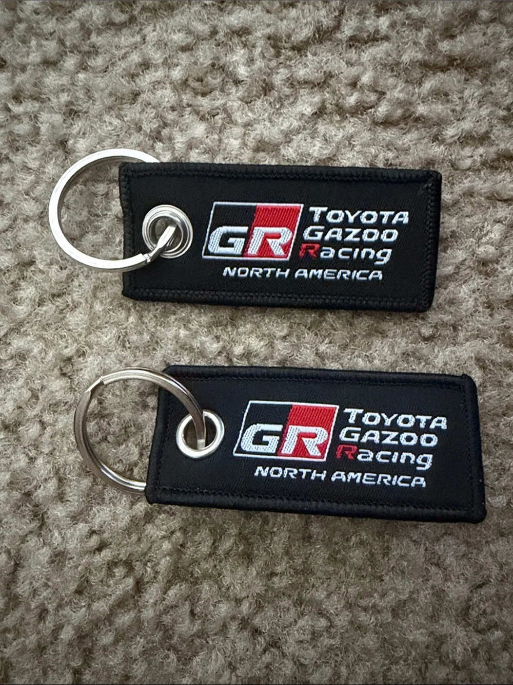 Set of 4 Toyota Gazoo Racing North America Black Keychains - GR Logo